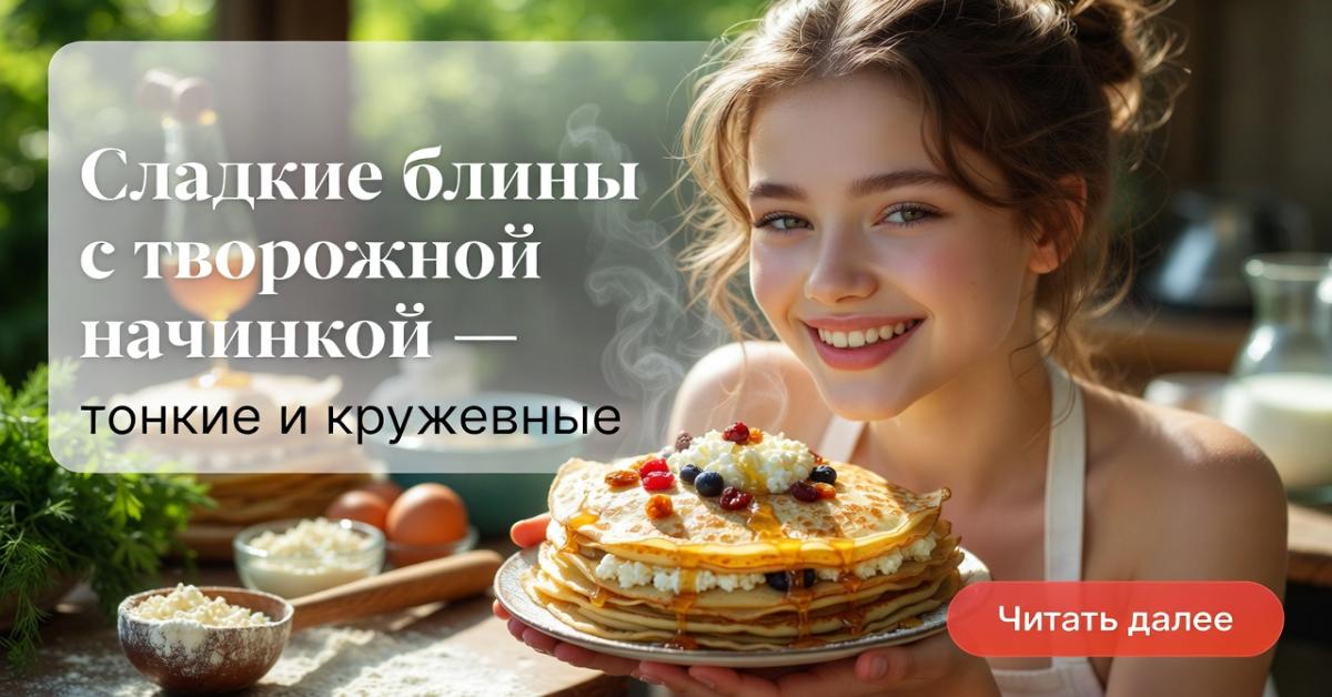Сладкие блины с творожной начинкой — тонкие и кружевные, рецепт как у бабушки - ModAppHub Guides